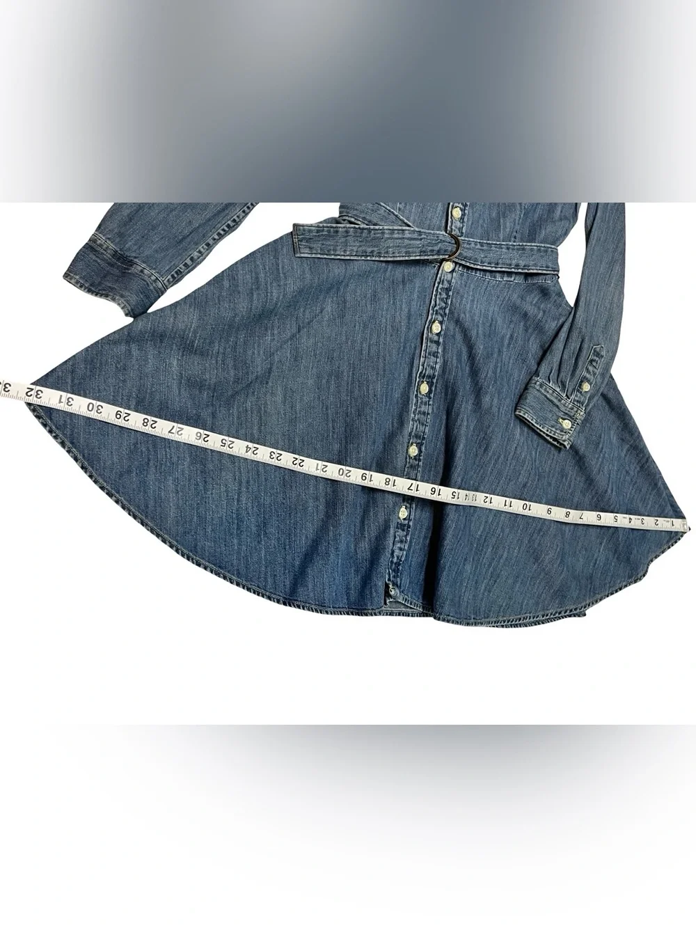Polo Ralph Lauren Denim Long Sleeve Belted Dress Sz 8 Country Western Classic